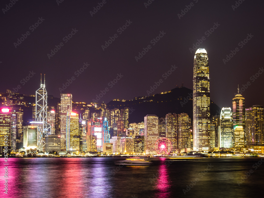 Naklejka premium 香港 ビクトリア・ハーバー 夜景