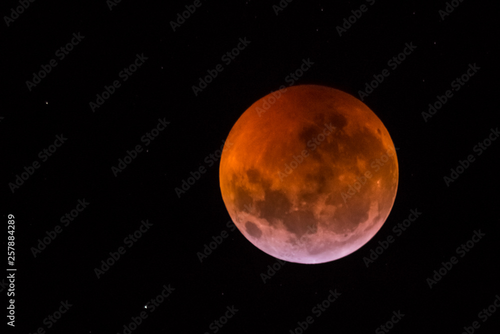 Blood moon, eclipse seen from, La Pampa,January 21, 2019 Argentina Blood moon, eclipse seen from, La Pampa,January 21, 2019 Argentina
