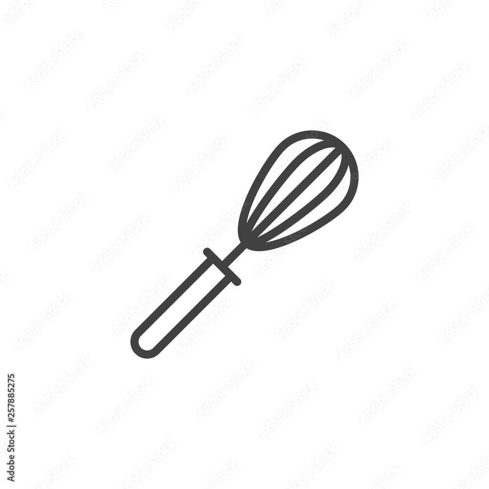 Kitchen wire whisk line icon. linear style sign for mobile concept and web design. Egg beater, mixer outline vector icon. Symbol, logo illustration. Pixel perfect vector graphics Kitchen wire whisk line icon. linear style sign for mobile concept and web design. Egg beater, mixer outline vector icon. Symbol, logo illustration. Pixel perfect vector graphics