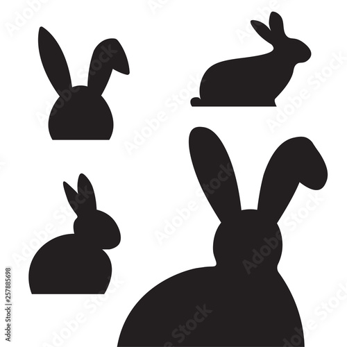 easter bunny silhouette- vector illustration