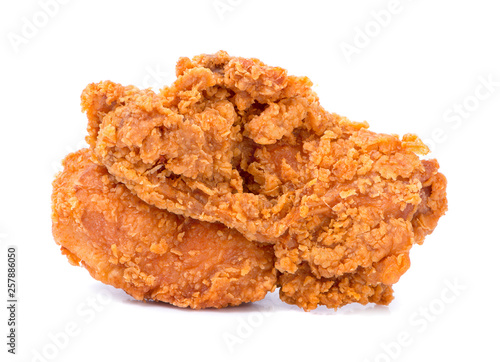 fried chicken on white background