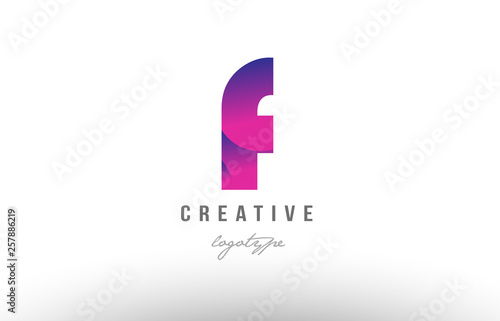 Fototapeta Naklejka Na Ścianę i Meble -  f pink gradient alphabet letter logo icon design