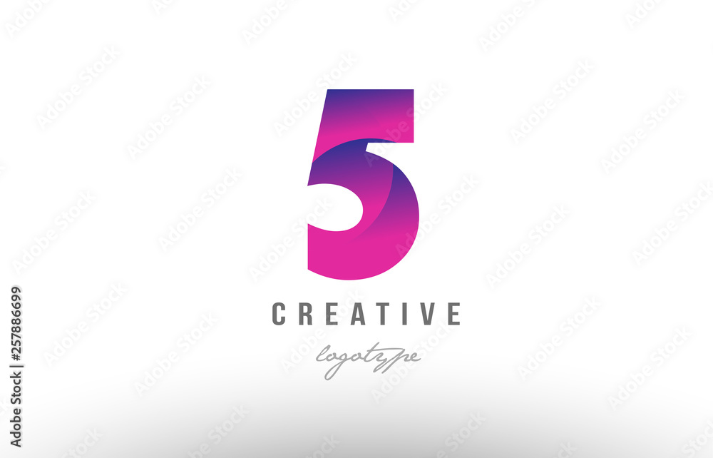 5 five pink gradient number logo icon design 5 five pink gradient number logo icon design