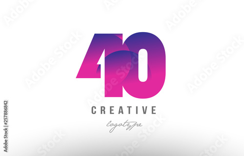 40 pink gradient number logo icon design