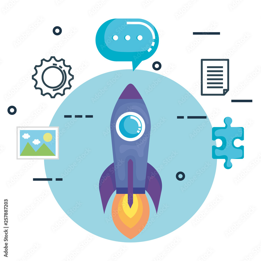 rocket with business marketing rocket with business marketing