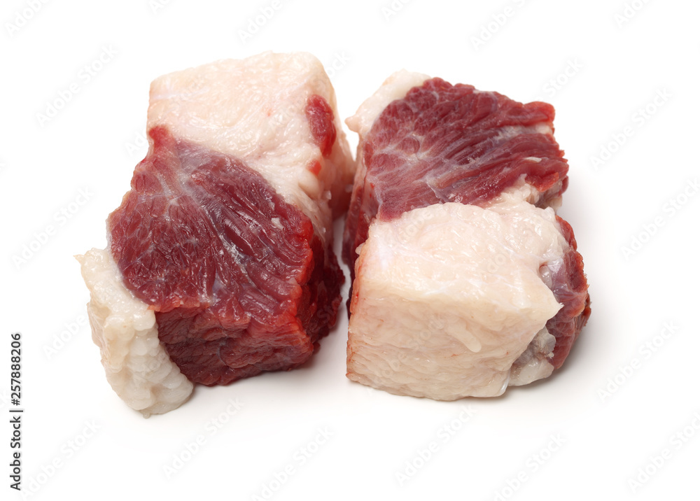 Fototapeta premium huge red meat chunk isolated over white background 