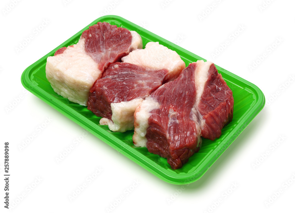 huge red meat chunk isolated over white background huge red meat chunk isolated over white background