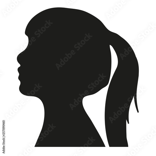 Frauen Silhouette mit Zopf