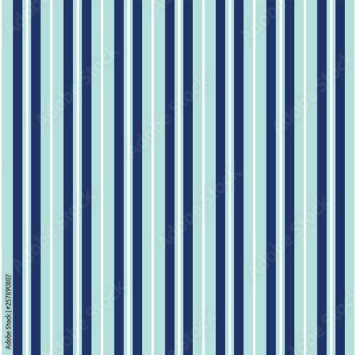 Modern men's seamless shirting stripe pattern in blue and white. Great for textiles, home decor, wrapping paper packaging and fashion prints. Sophisticated, multi-width thin vertical stripes. Vector.