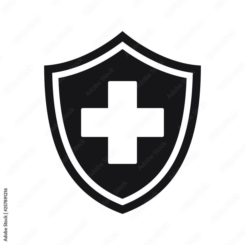 Immune system icon. Medical cross in the shield. Vector isolated. Immune system icon. Medical cross in the shield. Vector isolated.