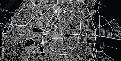 Urban vector city map of Konya, Turkey