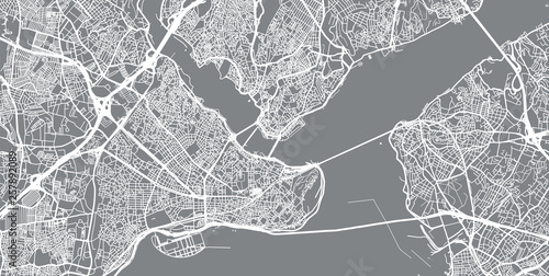 Urban vector city map of Istanbul, Turkey