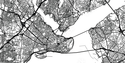 Obraz na plátně Urban vector city map of Istanbul, Turkey
