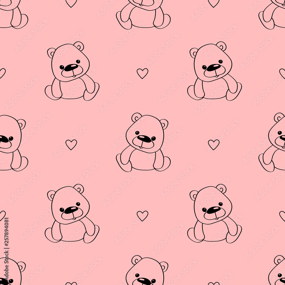 seamless pattern with cute bears 