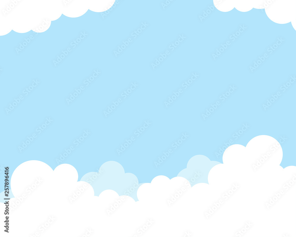 Naklejka Chmura na tle niebieskiego nieba krajobraz wektor