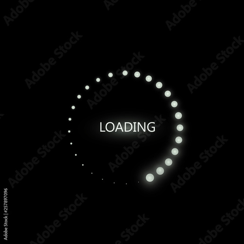 Loading icon on black