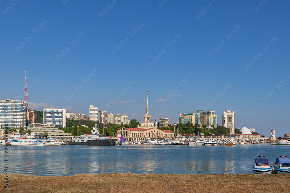 Sea port of Sochi at summer time