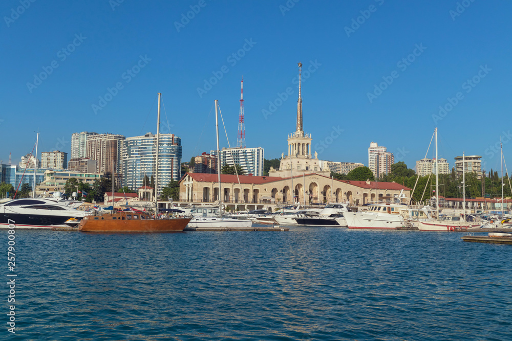 Sea port of Sochi at summer time