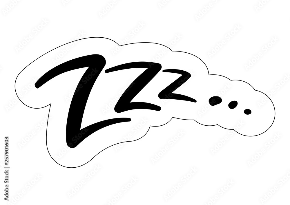 Freehand speech bubble with buzz symbol. Sticker on the white background isolated in cartoon style. Freehand speech bubble with buzz symbol. Sticker on the white background isolated in cartoon style.