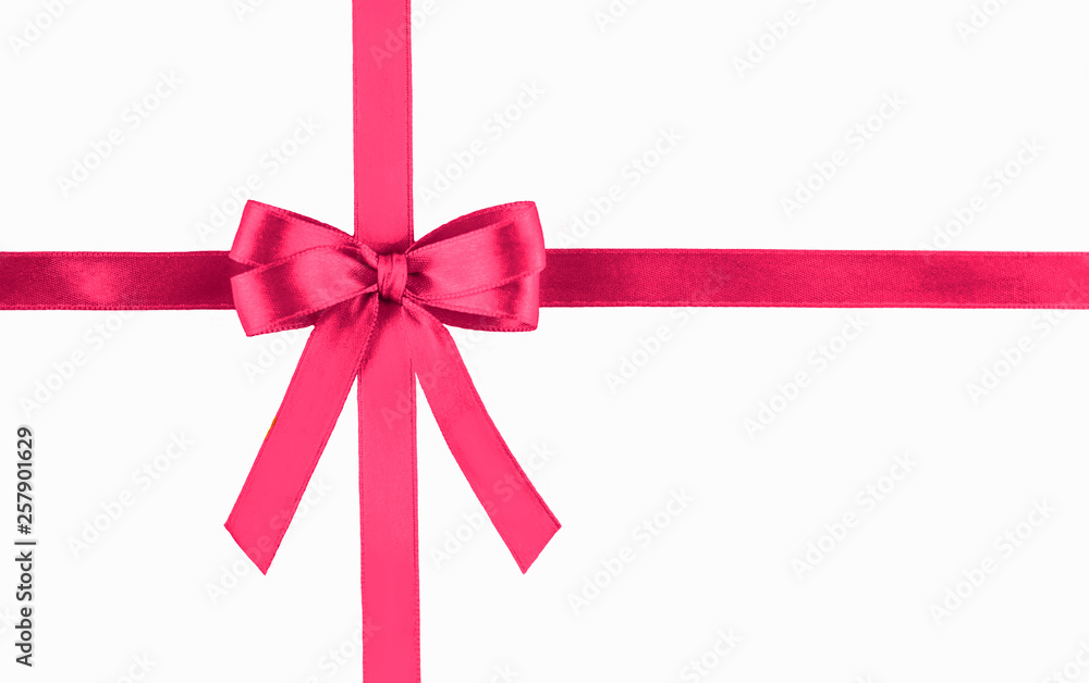Shiny pink silk ribbon on white background. Shiny pink silk ribbon on white background.