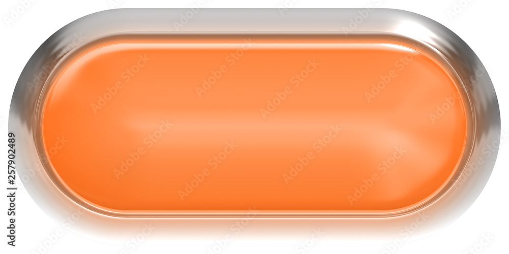 Web button 3d - orange glossy realistic with metal frame, easy to expand Web button 3d - orange glossy realistic with metal frame, easy to expand
