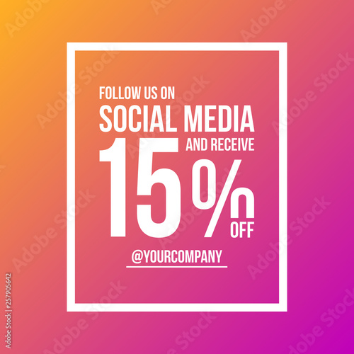 Follow Us On Social Media Sign Poster Rectangle