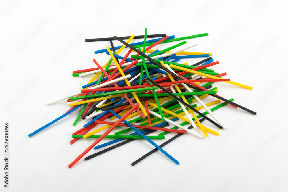 Heap of Colorful Plastic Math Sticks for Learning Mathematic