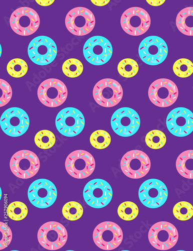 Cheerful design of colorful donuts