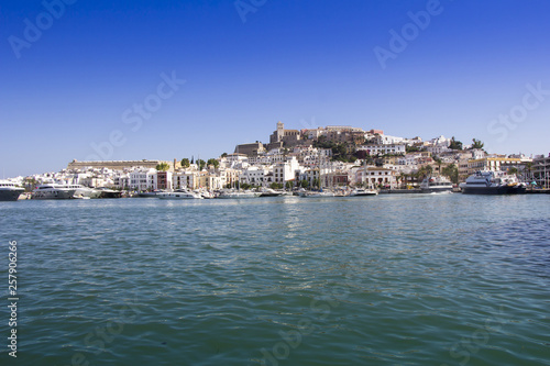Ibiza town of Eivissa with the cathedral and old town