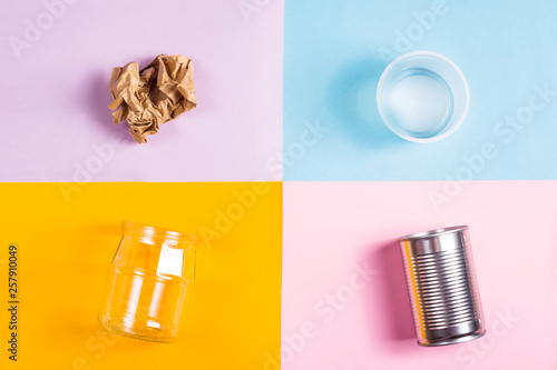 Fotografie Household waste sorting for recycling
