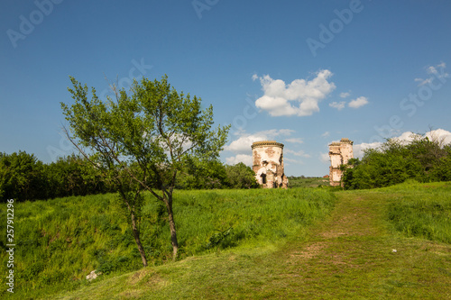 The ruins of an old castle in the village of Chervonograd. Ukraine