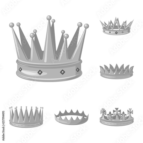 Vector illustration of jewel and vip logo. Collection of jewel and nobility vector icon for stock.