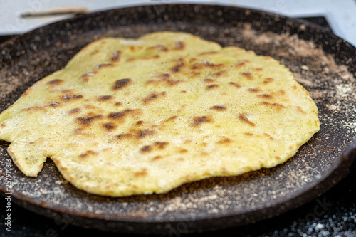 Cooking tortillas on a griddle