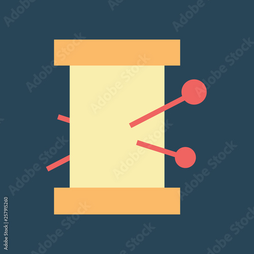 Silhouette icon threads with needles