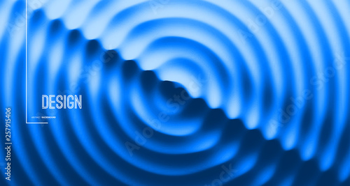 3D wavy background with ripple effect. Abstract vector illustration. Design template. Modern pattern.