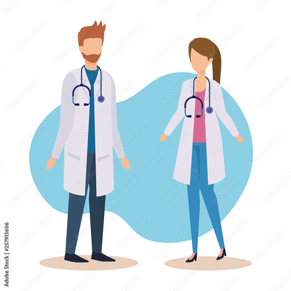 professional doctors with stethoscope and medicine service professional doctors with stethoscope and medicine service