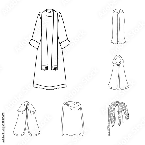 Vector design of robe and garment symbol. Collection of robe and cloth vector icon for stock.