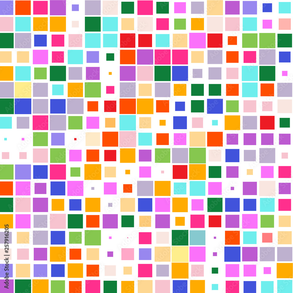 Mosaic of a bright colorful squares on a white background. Mosaic of a bright colorful squares on a white background.