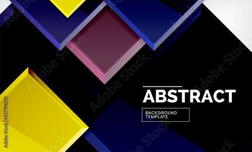 Geometric abstract background, modern square design