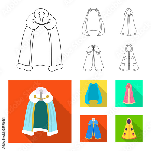 Isolated object of material and clothing sign. Collection of material and garment vector icon for stock.