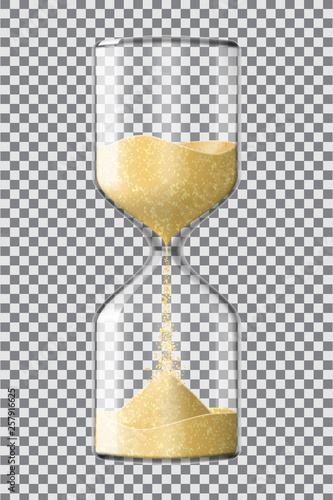 Realistic hourglass clock