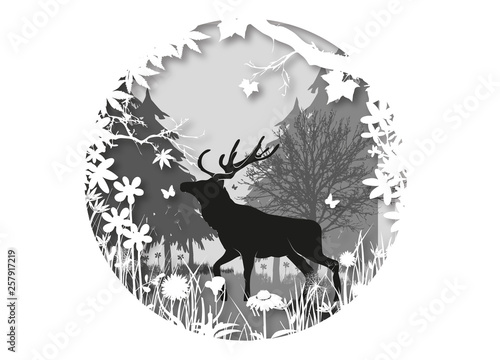 Hirsch im Wald