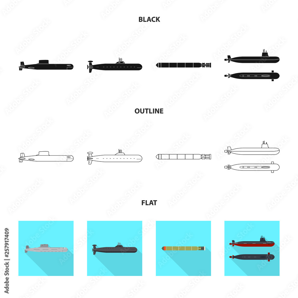Vector illustration of war  and ship logo. Collection of war  and fleet vector icon for stock.