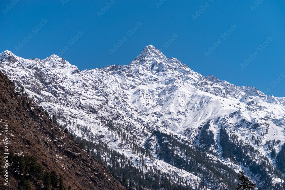 Mountains in winter, Tosh, Himachal Pradesh Mountains in winter, Tosh, Himachal Pradesh