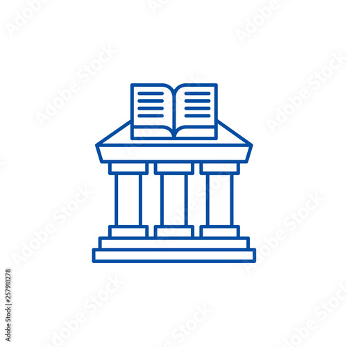 Ministry of education line concept icon. Ministry of education flat  vector website sign, outline symbol, illustration.