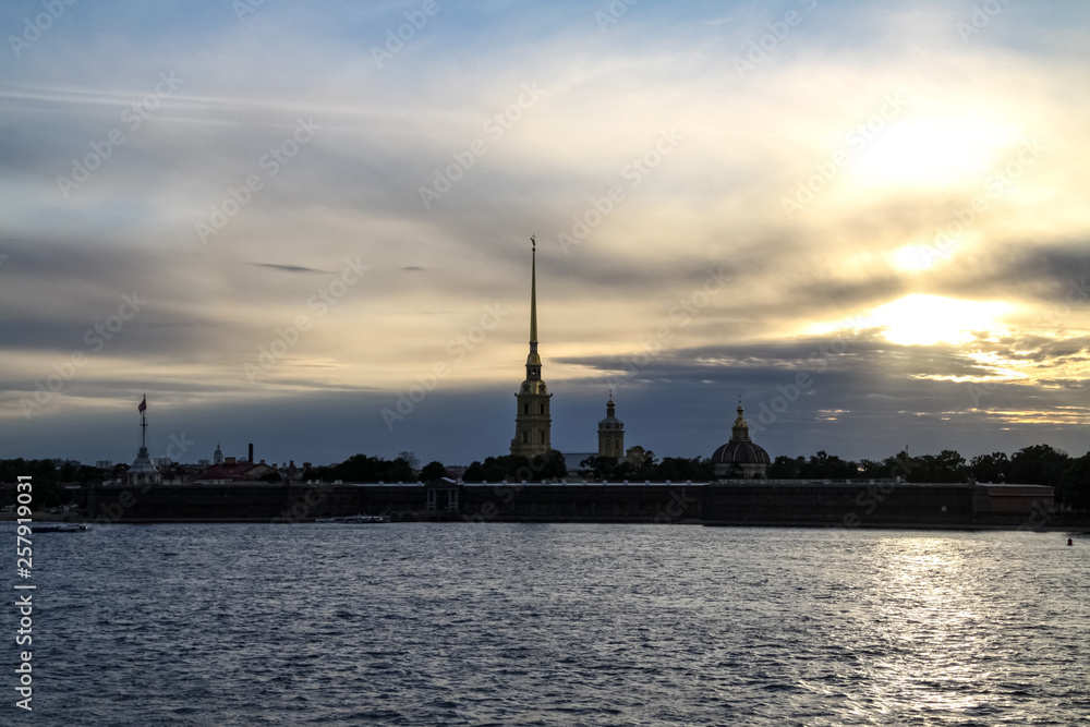 Peter and Paul Fortress in the evening