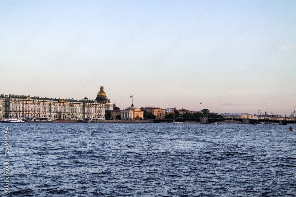 Evening St. Petersburg view from the Neva River