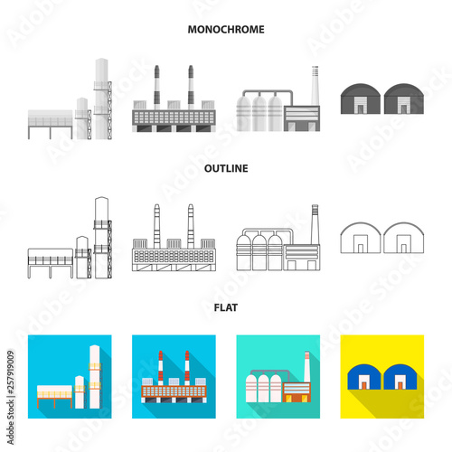 Vector illustration of production and structure icon. Collection of production and technology stock symbol for web.