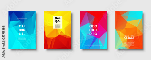 Triangle polygonal abstract background. Colorful gradient design. Low poly shape banner. Vector illustration.