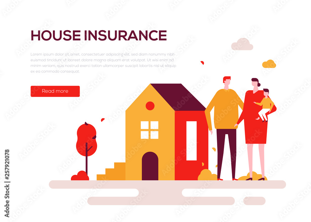 House insurance - colorful flat design style web banner